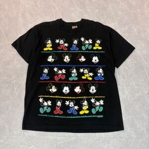 Vintage Mickey Unlimited Jerry Leigh T Shirt Mens XL Black 90s Disney USA Made